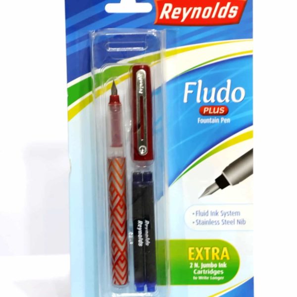 Stylo plume Reynolds Fludo Plus avec 2 cartouches d'encre