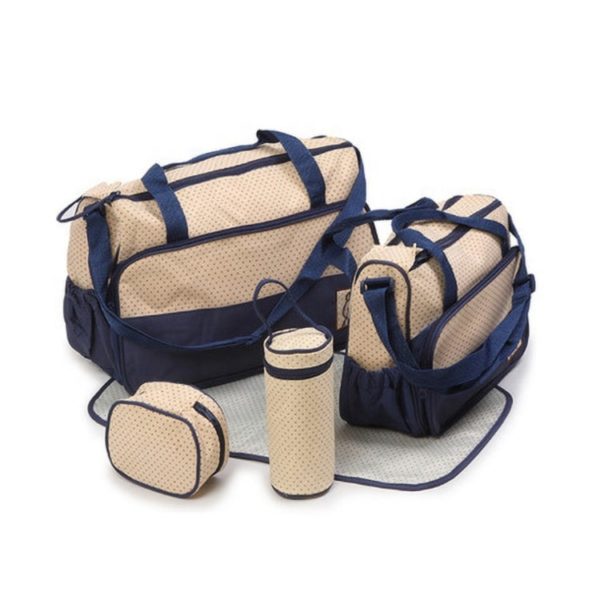 Sac à langer - Bleu / Beige