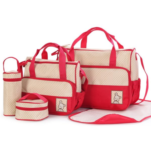 Sac à langer - Rouge / Beige