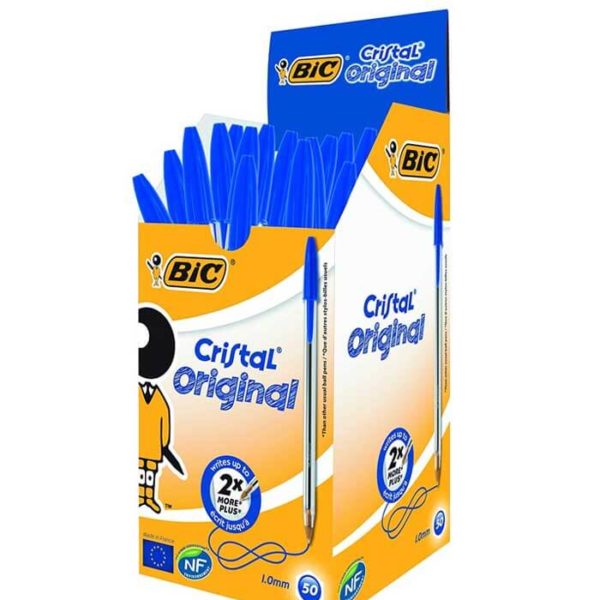 Stylo à bille cristal original Bleu - BIC - Paquet de 50