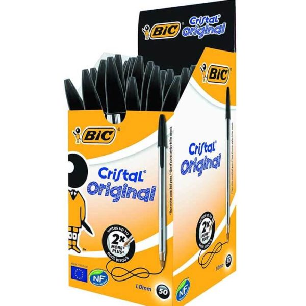 Stylo à bille cristal original Noir - BIC - Paquet de 50