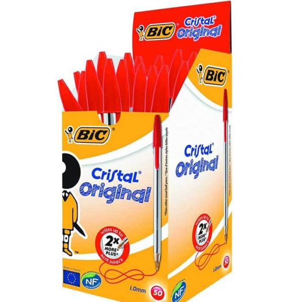 Stylo à bille cristal original Rouge - BIC - Paquet de 50