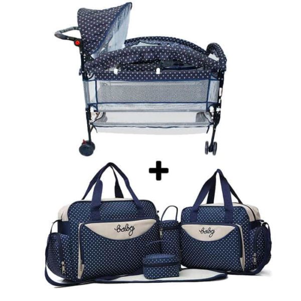 Kit Ensemble Berceau Multifonction + Sac à langer grand format - Bleu
