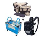 Kit Ensemble Berceau bleu + Sac à langer + Kangourou Discovery