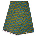 Pagne Wax Chacha - 100% coton 6 yards - Bleu
