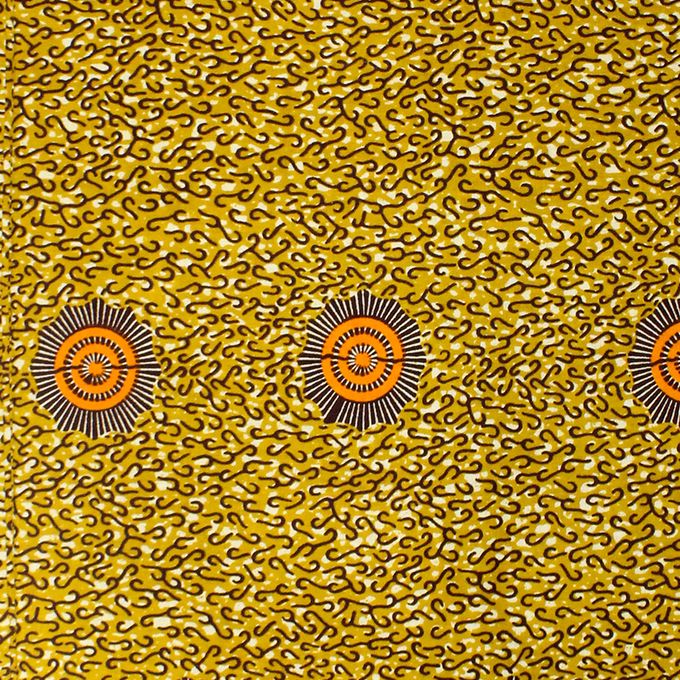 Pagne Wax Suzanne - 100% coton 6 Yards - Jaune – Image 2