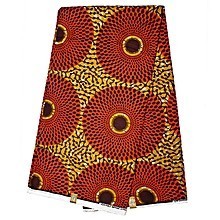Complet Pagne Africain Disque - 100% coton 6 yards - Marron