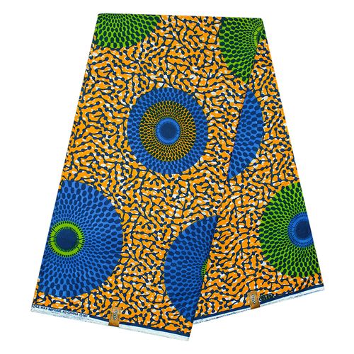 Pagne Africain Disque - 100% coton 6 yards - Multicolores