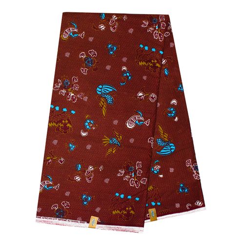 Pagne Africain Sac à Puces - 100% coton 6 yards - Marron