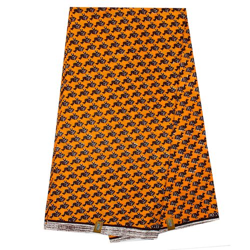 Pagne Africain Pintade - 100% coton 6 yards - Jaune