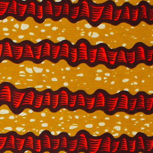 Pagne Africain Canne à Sucre - 100% coton 6 Yards - Orange – Image 2