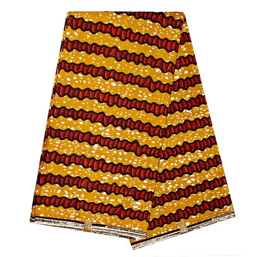 Pagne Africain Canne à Sucre - 100% coton 6 Yards - Orange