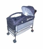 Berceau en Fer avec Table à manger à moustiquaire + Matelas - Bleu