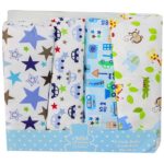 Draps pour bébé avec différent motif - 4 pièces - Multicolore/Bleu
