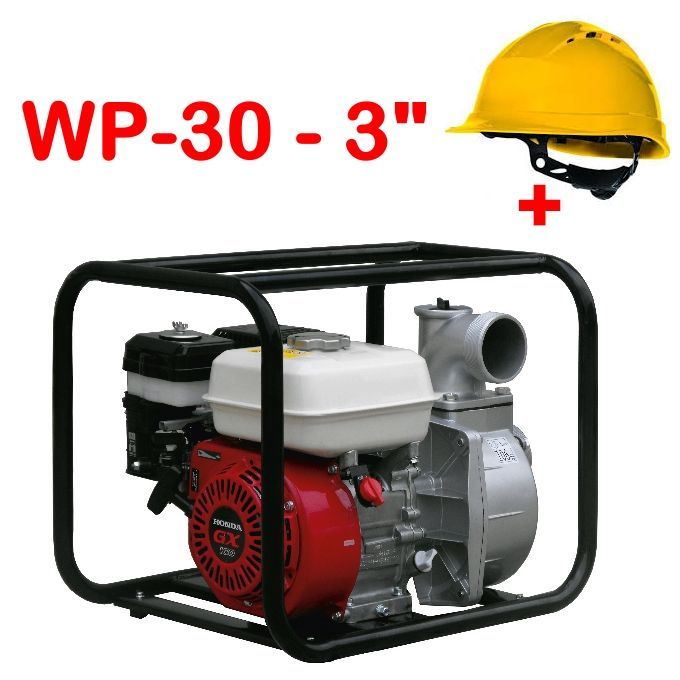 motopompe Pompe à eau à essence WP30 (3 pouces) + Casque Offert 01 JK – Image 1
