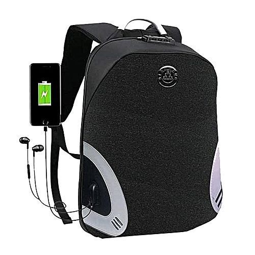 Sac à dos intelligent avec port USB & port pour écouteur - WS - Noir