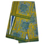 Complet Pagne Africain Bassam - 6 Yards - Jaune/Bleu