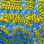 Complet Pagne Africain Bassam - 6 Yards - Jaune/Bleu – Image 2