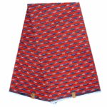 Complet Pagne Africain Mari Capable - 6 Yards - Rouge/Bleu