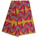 Complet Pagne Africain GTP WAX GHANA - Escalier- 6 Yards Rose/Maron