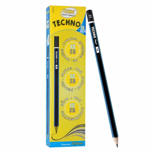 Crayon à papier TECHNO 5B - Paquet de 12