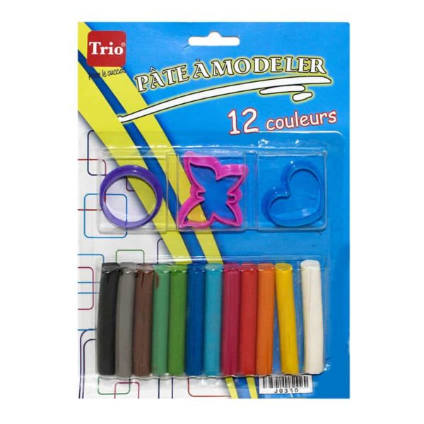 Pâte à  modeler 12 bâtons couleurs + Motifs