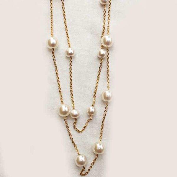 Ensemble de 2 colliers perlés en inox doré