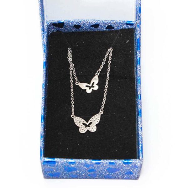 Ensemble de 2 colliers en inox argenté