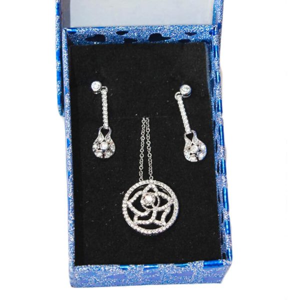 Ensemble collier + boucle d’oreille en inox - Argenté