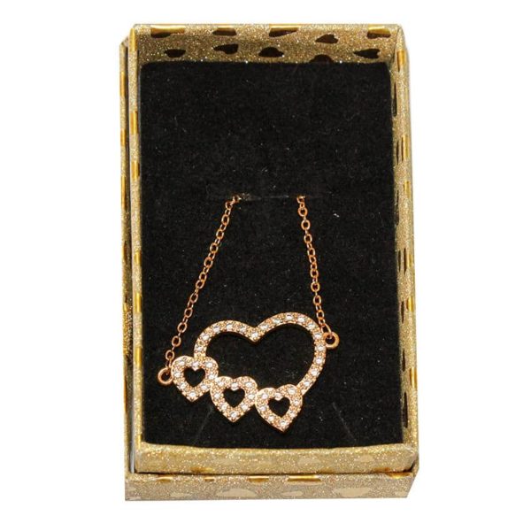 Collier avec pendentif en cœur en inox - Doré