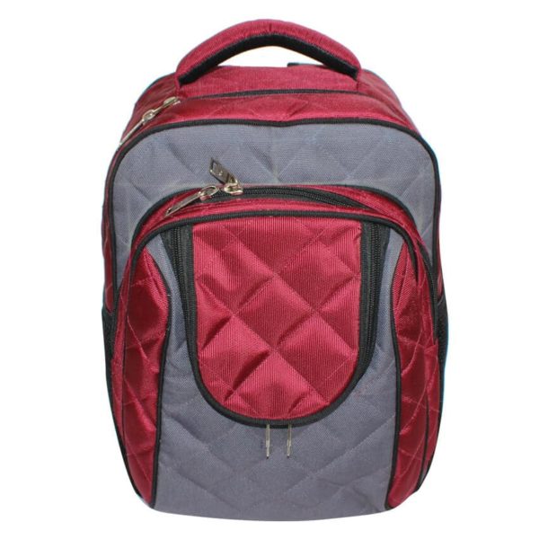 Sac à dos - 38 x 28 cm - Rouge/Gris