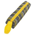 Trousse à rayure jaune - Gris
