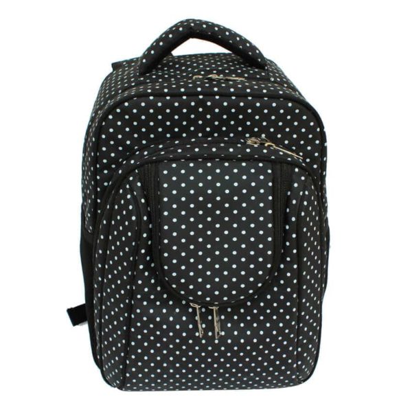 Sac à dos noir à pois blancs