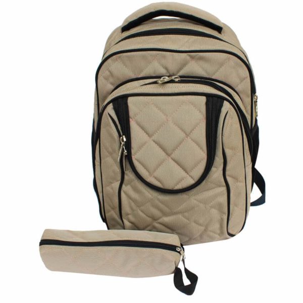 Sac à dos avec trousse - 38cm x 28 cm - Kaki