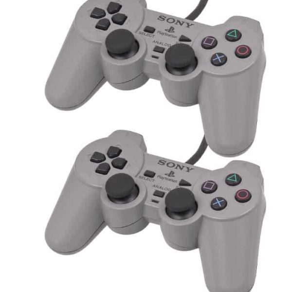Lot De 2 Manettes PS2 Adaptable - Gris