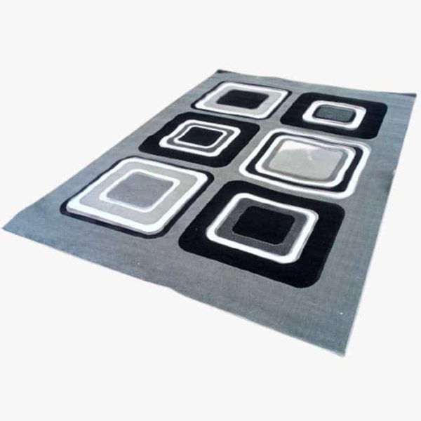 Tapis De Salon - 220- 160 - Gris/Noir