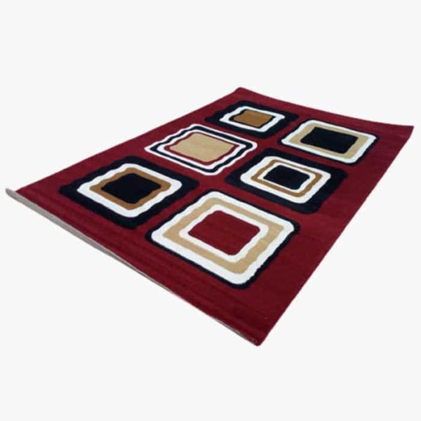 Tapis De Salon - 120- 170 - Rouge/Noir et Marron
