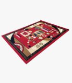 Tapis De Salon - 160-220 cm - Rouge/Noir/Beige