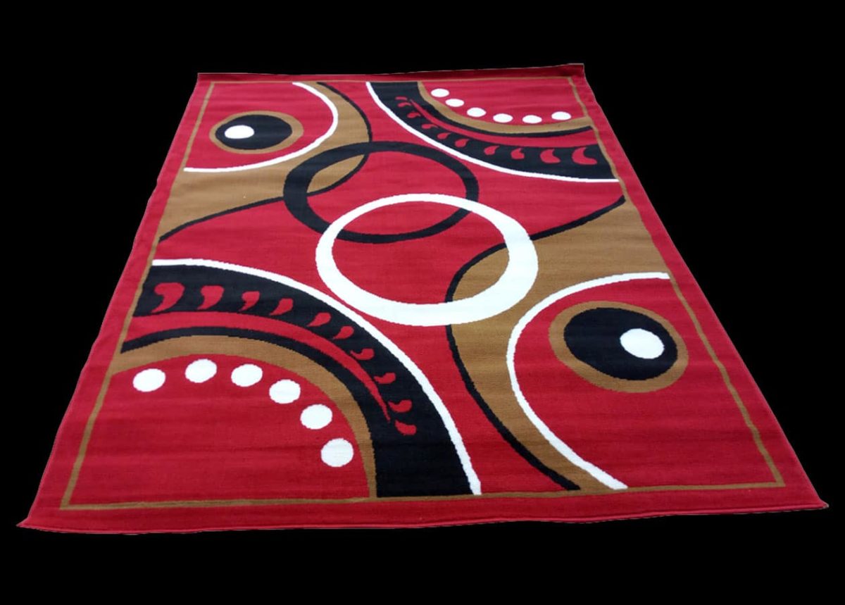 Tapis De Salon - 160- 220 - Rouge/Noir et Marron – Image 3
