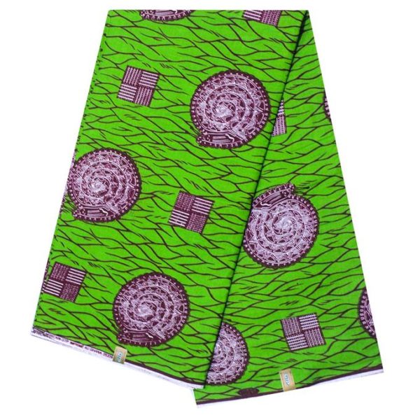 Complet Pagne Africain GTP WAX GHANA Dominique - 6 Yards - Vert