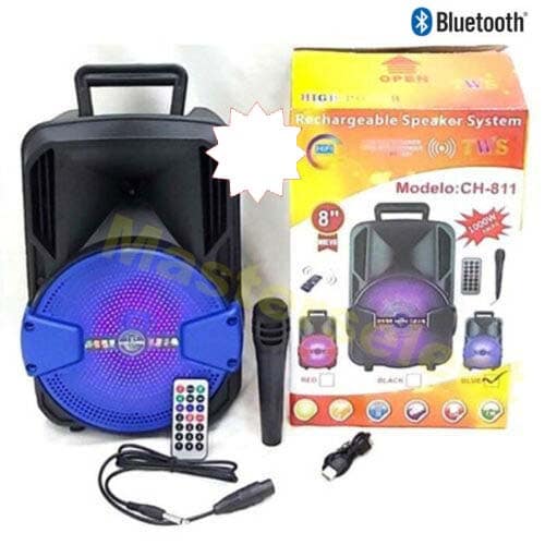 Enceinte Bluetooth portable trolley avec microphone lecteur USB