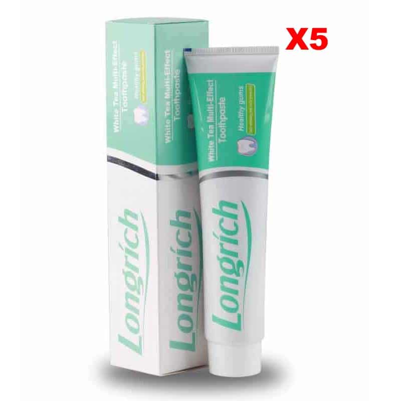 1dentifrice-au-the-200-g-longrich-blanc Kit de 5 pates dentifrice Longrich – Image 1