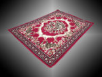 Tapis De Salon - 160- 220 - Rouge - Noir et Beige
