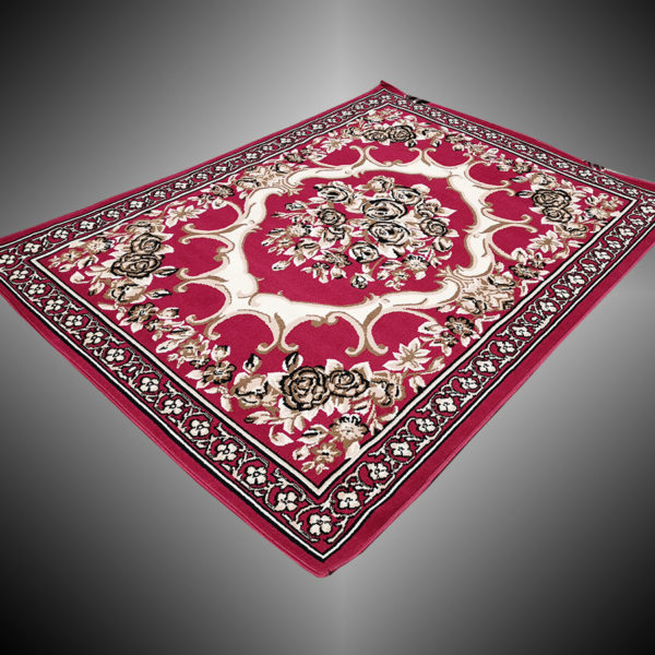 Tapis De Salon - 160- 220 - Rouge - Noir et Beige