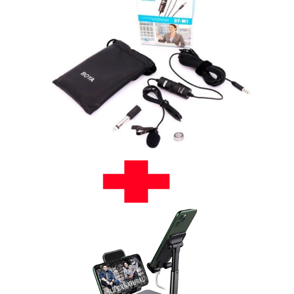 Boya microphone + support téléphone offert