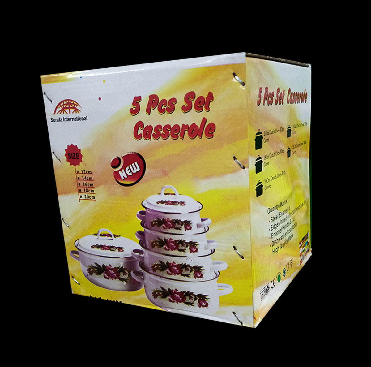Assiet en fer peint 5 pc B1 E7000 KA21BDS026 Lot de 5 soupières Avec Couvercle de Qualité – Image 1