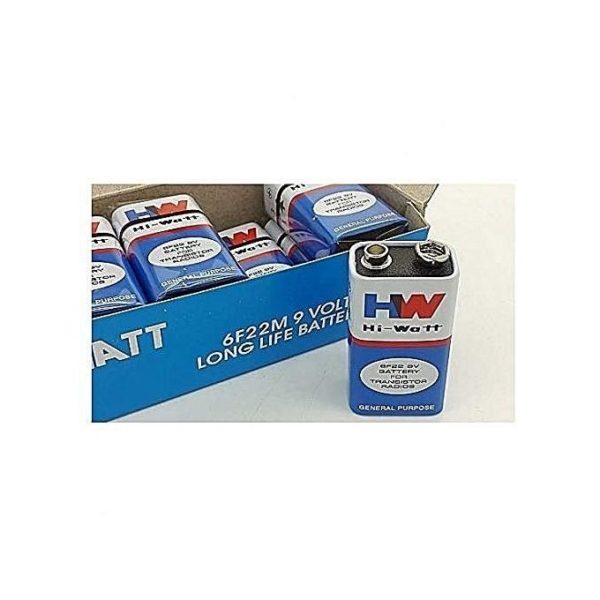 Lot de 10 Batteries 9v HI-Watt Pour Microphone Baladeur - Multicolore