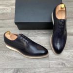 Souliers Homme en Cuir - Avec lacet - Bleu – Image 2