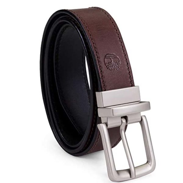 Ceinture réversible en cuir classique pour hommes Timberland - Marron/Noir