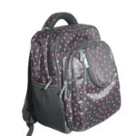 Sac à dos noir à pois roses 38cm/28cm